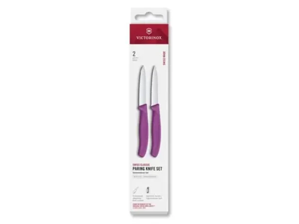 VICTORINOX Swiss Classic Kuchynský nôž 8 cm set 2 ks fialová / rovné a vrúbkované ostrie (6.7695.2C1)