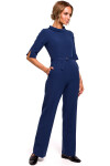 Model 18002215 Jumpsuit with a stand-up collar - navy blue EU XXL