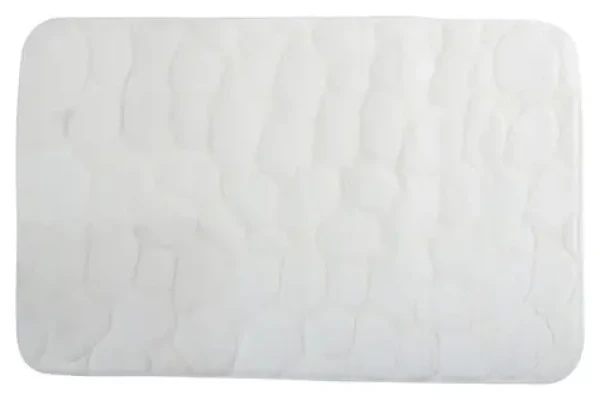 MSV Pebbles kúpeľňová predložka 40 x 60 cm biela / Polyester, PU pena / Protišmyková