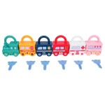 Mamido Vzdelávací farebný vláčik so zámkami a kľúčikmi