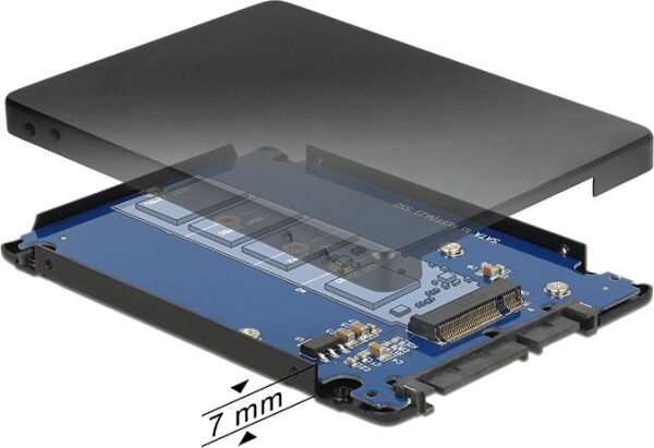 Delock Konwerter 2.5″ z 22-pinowym złączem SATA - M.2 NGFF z obudową (62688)