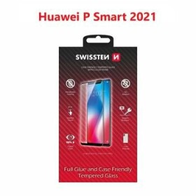 Swissten FULL GLUE COLOR FRAME CASE FRIENDLY sklo pre Huawei P SMART 2021 čierna (54501784)