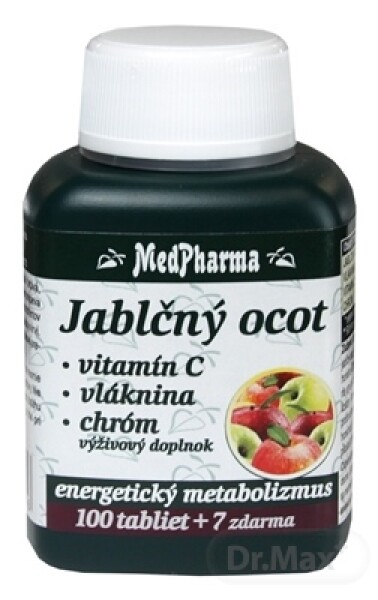 MEDPHARMA Jablčný ocot + vláknina, vitamín C, chróm 100 + 7 tabliet ZADARMO