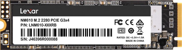 Lexar NM610 1TB M.2 2280 PCI-E x4 Gen3 NVMe (LNM610-1TRB)