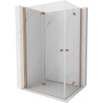 MEXEN/S - Mist-F Duo sprchovací kút skladacie dvere ľavá 95 x 75, transparent, meď kartáčovaná 8A6-095L-075P-65-00