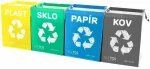 SIXTOL SORT Easy 4 METAL 4ks / Tašky na triedený odpad / 30x30x40cm / 4x36l (SX4203)