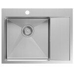 Quadron - Oceľový drez RUSSEL 116 BRUSH NICKEL Pravá komora HB7911-RBS
