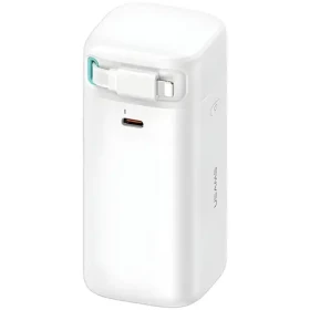 USAMS XMF Series Powerbanka výsuvný kábel Lightning biela / Power Bank / 18000 mAh / PD 45W / USB-C + Lightning (20KCD21702)