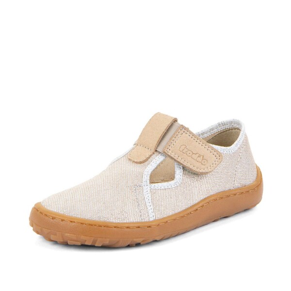 Dievčenské plátené barefoot prezuvky CANVAS T-BAR GOLD SHINE Froddo G1700439-3 - 34