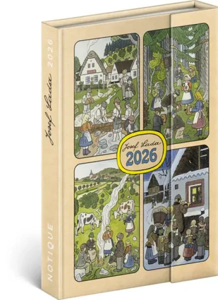 NOTIQUE Týždenný magnetický diár Josef Lada 2026, 11 x 16 cm (PGD-35570-V)