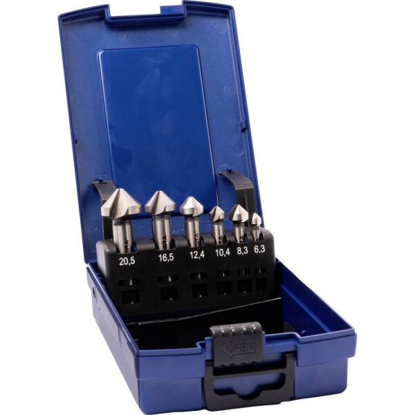 GSR 00708010 sada kužeľových záhlbníkov 6-dielna 6.3 mm, 8.3 mm, 10.4 mm, 12.4 mm, 16.5 mm, 20.5 mm HSS-G valcová stopka 1 ks; 00708010