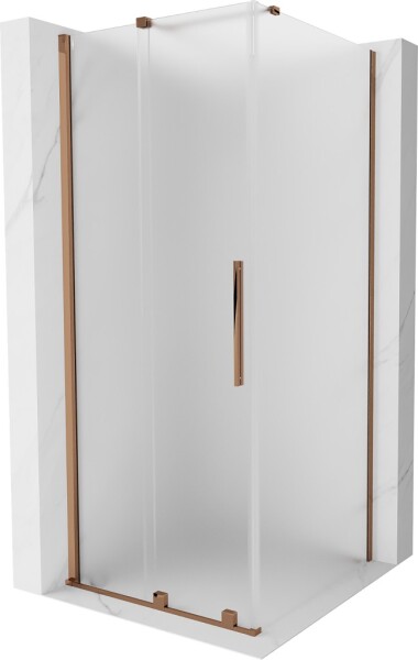MEXEN/S - Velár sprchovací kút, posuvné dvere 110 x 110, dekor, ružové zlato 871-110-110-31-60