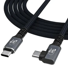 Wozinsky WPS2-UY41S čierna / Kábel USB-C - USB-C zalomený / USB4 / 40 Gb/s / PD 240 W / 2 m