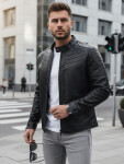 Pánska kožená bunda TX4243 čierna - FashionStreet L