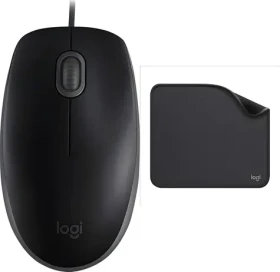 Logitech B110 Silent + Studio Series Graphite / Súprava myš a podložka / USB / 1000dpi