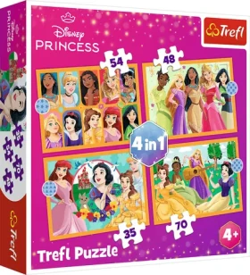 Trefl - Puzzle - Disney princeznej: Rozprávkové príbehy 4v1