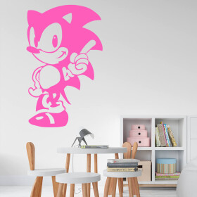 Veselá Stena Samolepka Ježko Sonic Farba: růžová, Veľkosť: 60 x 37 cm