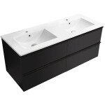 CERANO - Kúpeľňová skrinka Velora - čierna matná, úchytka čierna + keramické umývadlo Todo - 121x55x46,5 CER-664894