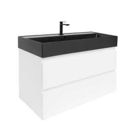 Kúpeľňová skrinka s umývadlom SAT B-Way 99x50x45 cm biela lesk BWAY2100WU2B2B BWAY2100WU2B2B