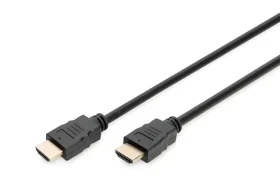 Digitus HDMI 5m čierny / Kábel HDMI / 4K 60Hz / HDMI 2.0 / Ethernet, ARC, pozlátené konektory (DB-330123-050-S)