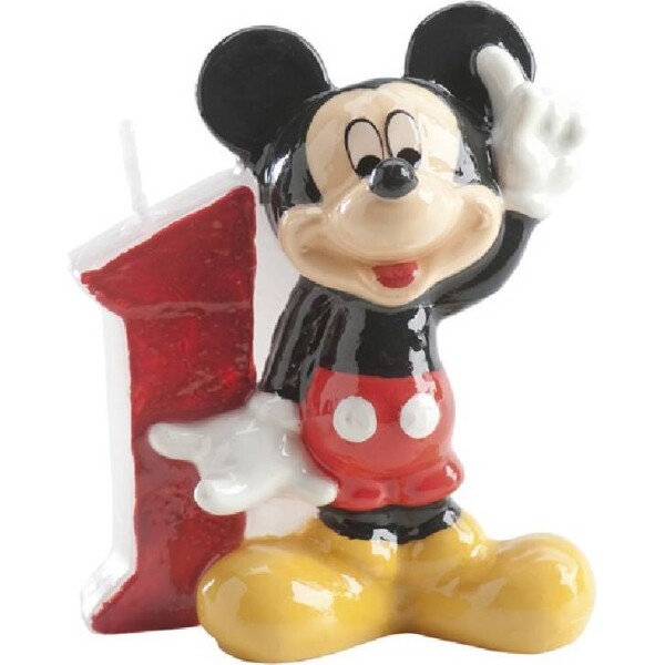 Tortová sviečka Mickey 6,5 cm číslo 1 - Dekora