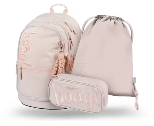 BAAGL SET 3 - Školský set Core Creamy / batoh / peračník / sáčok (A-34279)