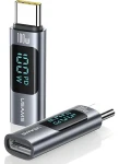 USAMS AU18 sivá / Adaptér / USB-C - USB-C / 100W / displej výkonu / hliník (SJ682TC01)