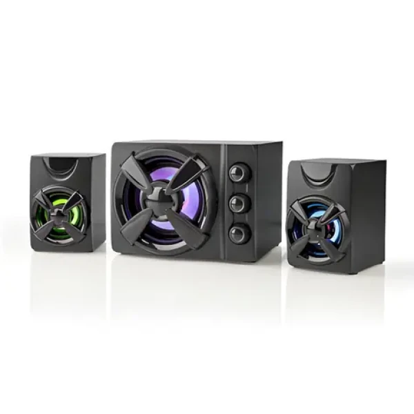 Nedis Herné reproduktory 2.1 / Reproduktory / 33 W / USB napájanie / 3,5 mm jack / LED (GSPR31021BK)