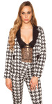 Sexy blazer in houndstooth pattern blackwhite