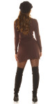 Sexy Minidress with buckle detail and glitter brown Einheitsgroesse