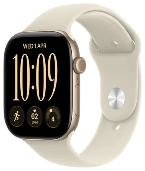 Apple Watch Series 12 GPS 46mm Svetlo zlaté hliníkové telo - Pieskový športový remienok M/L / 160-210 mm (MJEP4RK/A)