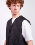 Taion Unisex Military Zip V-Neck Down Vest BLACK S