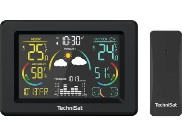 TechniSat iMETEO 600 čierna / Meteostanica / LCD displej / teplota / vlhkosť / tlak (MET02K)