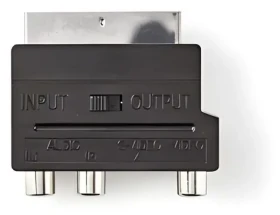 Nedis SCART adaptér čierna (CVGB31902BK) / Redukcia / SCART zástrčka - S-Video/3x RCA zásuvka (CVGB31902BK)