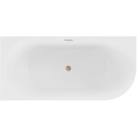 MEXEN/S - Gia voľne stojaca rohová vaňa reliéf ľavá 150 x 75, biela mat, sifón a prepad meď kartáčovaná 52701507501L-65