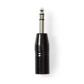 Nedis XLR adaptér čierna / XLR 3pinová zástrčka / jack 6.35 mm / poniklovaný (COTP15943BK)