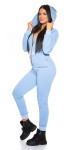 Trendy Sweat Jumpsuit with Hood Einheitsgroesse