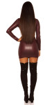 Sexy KouCla Neckholder Wetlook Mini dress BORDEAUX Einheitsgroesse