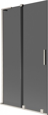 MEXEN/S - Velar L dvojkrídlová posuvná vaňová zástena 100 x 150, grafit, nikel kartáčovaný 896-100-003-41-97