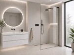 CERANO - Sprchová zástena Walk-in Onyx L-pravá vzpera - 8 mm - čierna matná, transparentné sklo - 110x200 CER-8050BD973