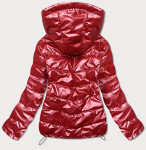 Červená dámská bunda se zlatými prvky (1823-1) Barva: odcienie czerwieni, Velikost: