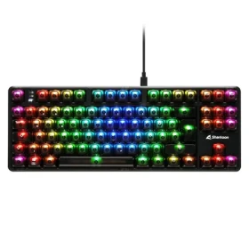 Sharkoon Crystal Shark čierna / herná bezdrôtová klávesnica / mechanická / 2.4GHz / USB-C / 1.8m / DE Layout (4044951040124)