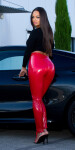 Sexy KouCla Latex Look pants with lacing red