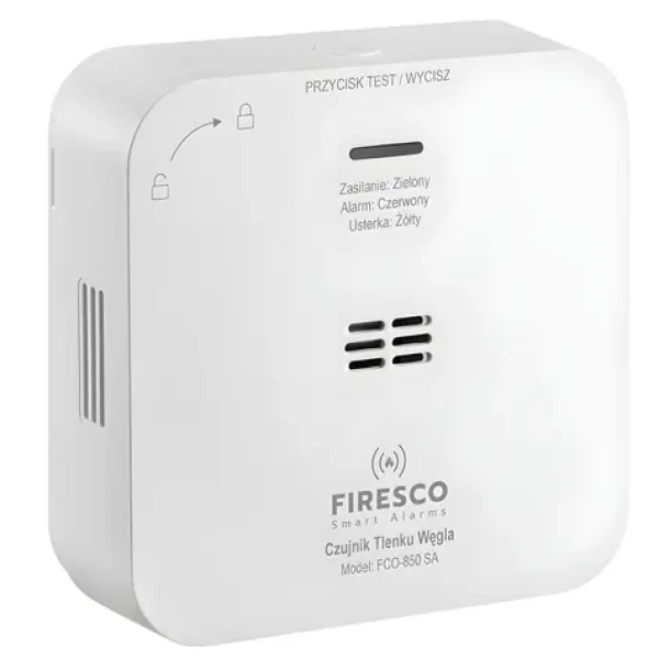 Firesco FCO-850 SA / Detektor CO / Elektrochemický senzor / 85 dB / Batéria 2x AA (FCO-850 SA)