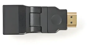 Nedis HDMI adaptér otočný čierna / Adaptér / HDMI / Otočný konektor / pozlátené / ABS (CVGP34905BK)