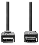 Nedis USB-A - USB-A 1 m čierna / Predlžovací kábel / USB 3.2 Gen 1 / 5 Gbps (CCGL61010BK10)