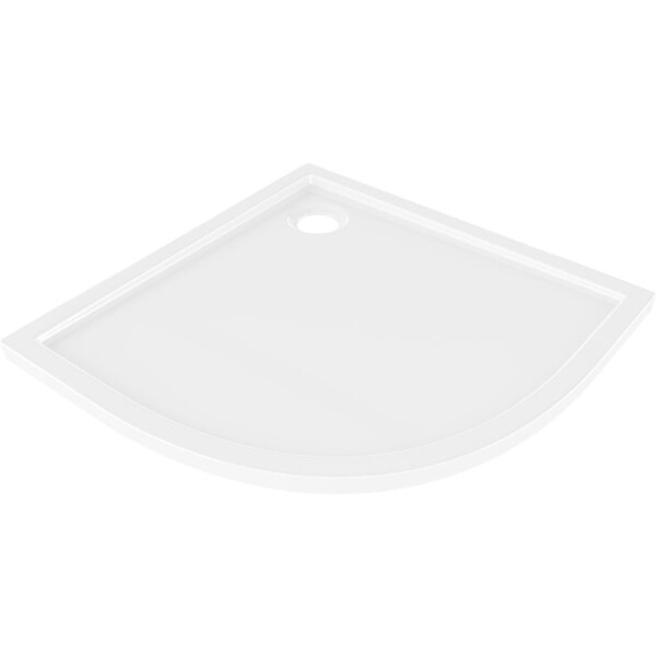 MEXEN - Flow Sprchová vanička štvrťkruh slim 80 x 80, biela lesk 46Q108080