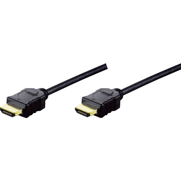 Digitus HDMI prepojovací kábel Zástrčka HDMI-A, Zástrčka HDMI-A 5.00 m čierna AK-330114-050-S pozlátené kontakty HDMI kábel; AK-330114-050-S