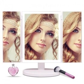 IQtech iMirror 3D Fascinate biela / kozmetické Make-Up zrkadlo trojpanelové s LED Line osvetlením (IQ00102)