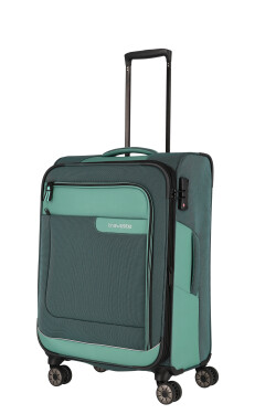 Stredný textilný kufor Travelite Viia 4w M Green